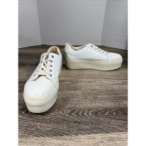 ASOS Shoes White Croc Embossed Platform Sneakers Women's 7‎ Chunky Sole